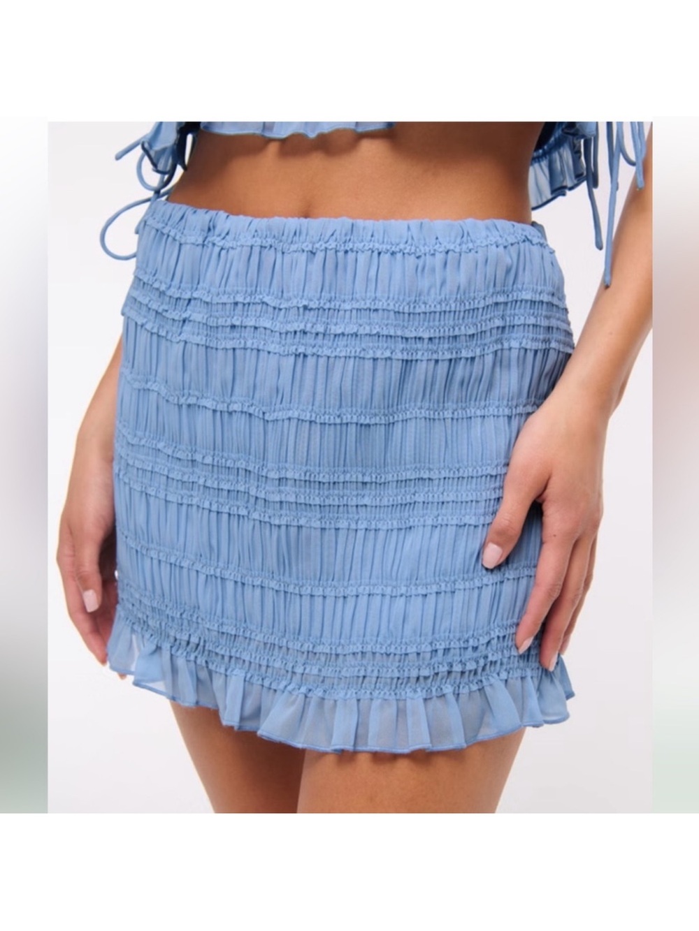 Abercrombie Ruched Blue Mini Skort